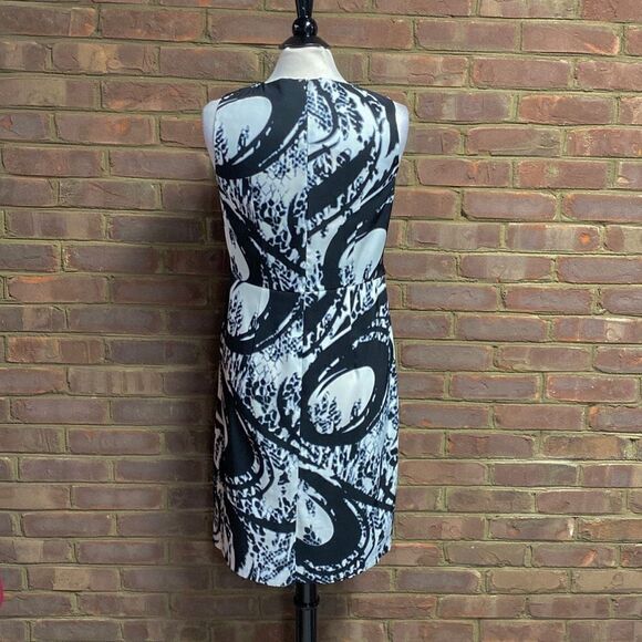 Dress Barn Black & Off White Sleeveless Dress Size 10 - Picture 4 of 7
